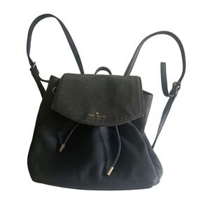 Kate Spade New York Pebbled Black Leather Small Backpack